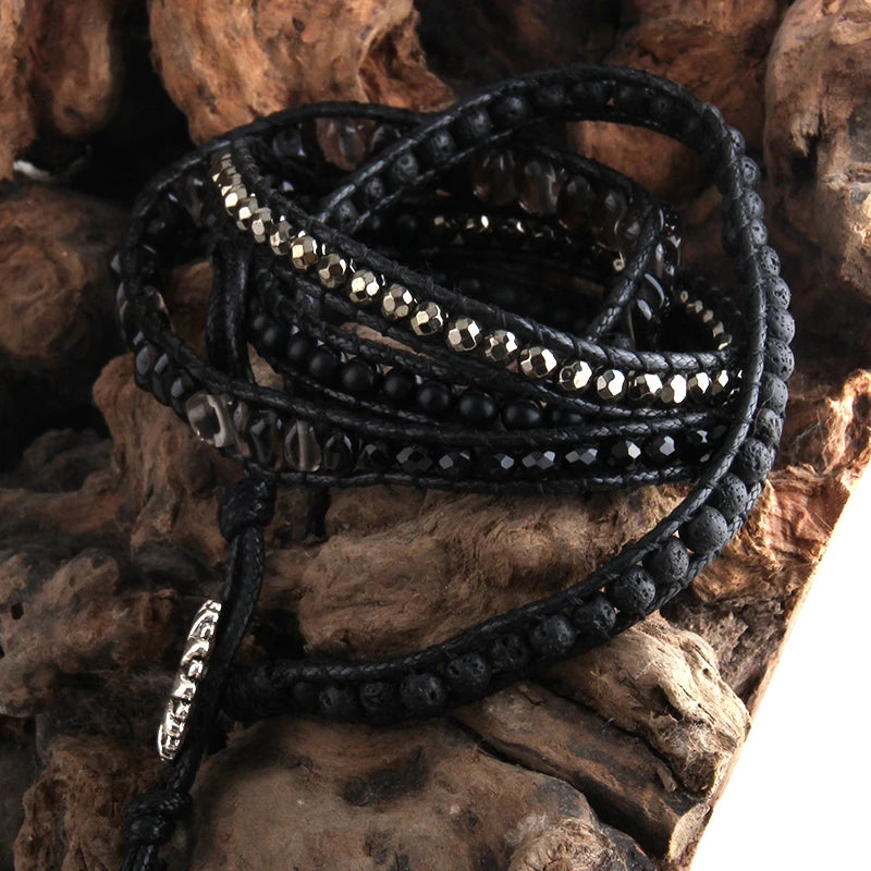 Fashion Bohemian Jewelry Boho Bracelet Mixed Natural Stones And Charm Handma Wrap Bracelets Gift