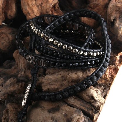 Fashion Bohemian Jewelry Boho Bracelet Mixed Natural Stones And Charm Handma Wrap Bracelets Gift