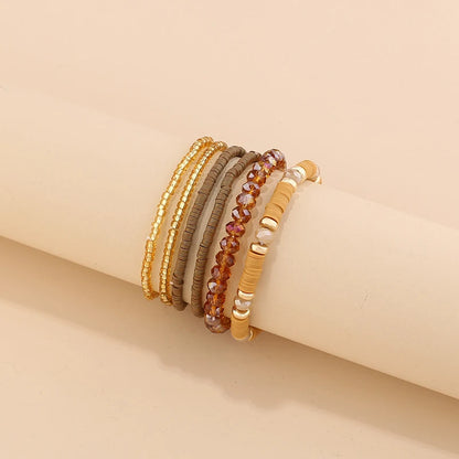 Trendy Acrylic Bohemian Bracelets Set for Women Men Multi-layer Seed Beads Chain Bracelet Bangles Charm Ladies Fashion Jewellery