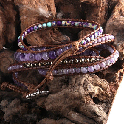 Fashion Bohemian Jewelry Boho Bracelet Mixed Natural Stones And Charm Handma Wrap Bracelets Gift