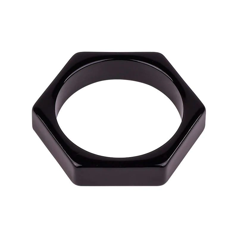Trendy Acrylic Fashion Cuff Bracelets Bangles for Women Mix Colors Hexagon Geometric Resin Simple Bracelet Charm Gifts Jewelry