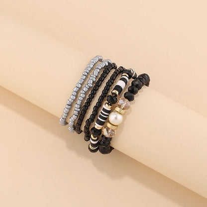 Trendy Acrylic Bohemian Bracelets Set for Women Men Multi-layer Seed Beads Chain Bracelet Bangles Charm Ladies Fashion Jewellery