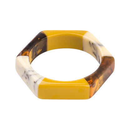 Trendy Acrylic Fashion Cuff Bracelets Bangles for Women Mix Colors Hexagon Geometric Resin Simple Bracelet Charm Gifts Jewelry