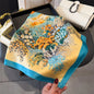 2025 Luxury Horse Print Female Silk Neck Scarf Square Hair Scarves Foulard Head Band Shawls Wraps Neckerchief Bandana Women