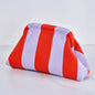 Summer Beach Clutch Bag for Women Woven Crochet Handbags Purses Knitting Dumpling Clutch Ruched Cute Cloud Casual Colorblock Bag