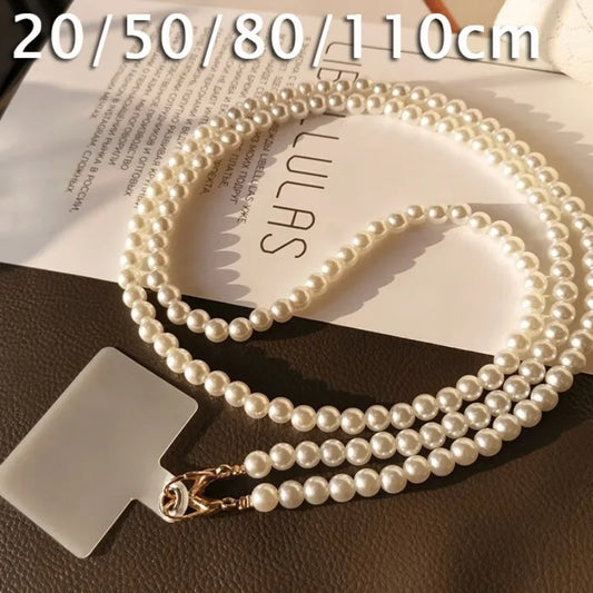Universal Crossbody Phone Lanyard New Pearl Beaded Straps 20/50/80/110cm Length Strap for Mobile Phone Handbag Purse Pendants