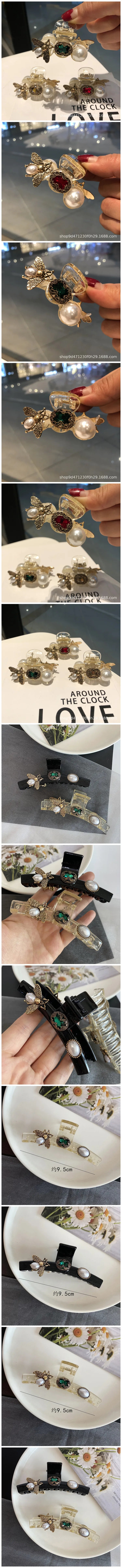 Vintage Bee Hair Claws Jewelry For Women Baroque Luxury Metal Bee Headdress Handmade Hair Claws Accessories Hairpins Wholesale