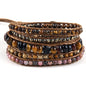 Fashion Bohemian Jewelry Natural Stones Designer 5 Strands Mix Handmade Wrap Bracelets Festival Gift