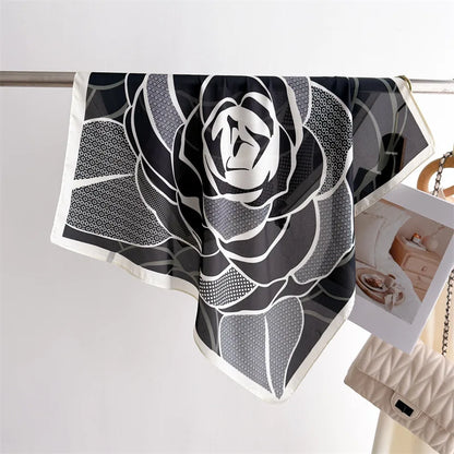 2025 Luxury Horse Print Female Silk Neck Scarf Square Hair Scarves Foulard Head Band Shawls Wraps Neckerchief Bandana Women