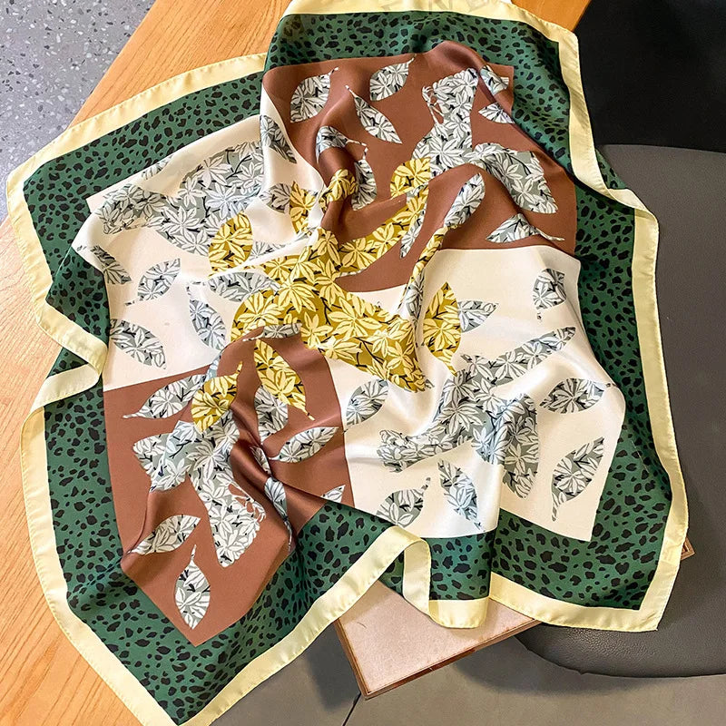 2025 Luxury Horse Print Female Silk Neck Scarf Square Hair Scarves Foulard Head Band Shawls Wraps Neckerchief Bandana Women