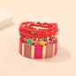 Trendy Acrylic Bohemian Bracelets Set for Women Men Multi-layer Seed Beads Chain Bracelet Bangles Charm Ladies Fashion Jewellery