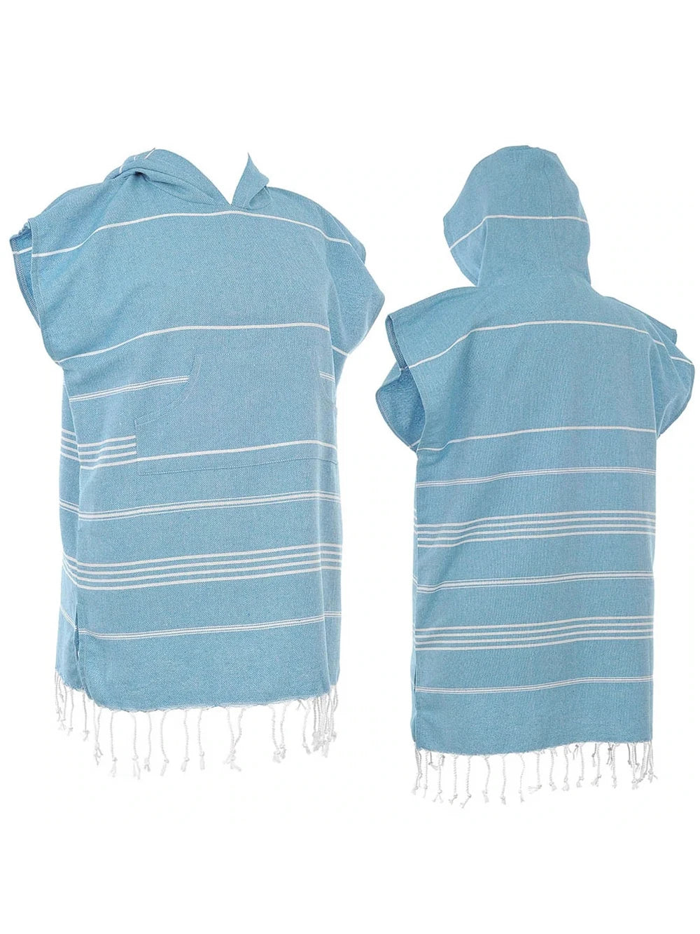 Turkish Wearable Beach Towel Sandproof Cotton Large Surf Poncho Hooded Wetsuit Changing Towel Quick Drying Sandproof Bathrobe