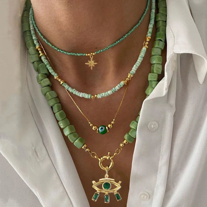 Spring 2024 Creative Design Orange Series Jewelry Natural Stone Silicone Bead Short Necklace Women Girls Banquet Holiday Jewelry