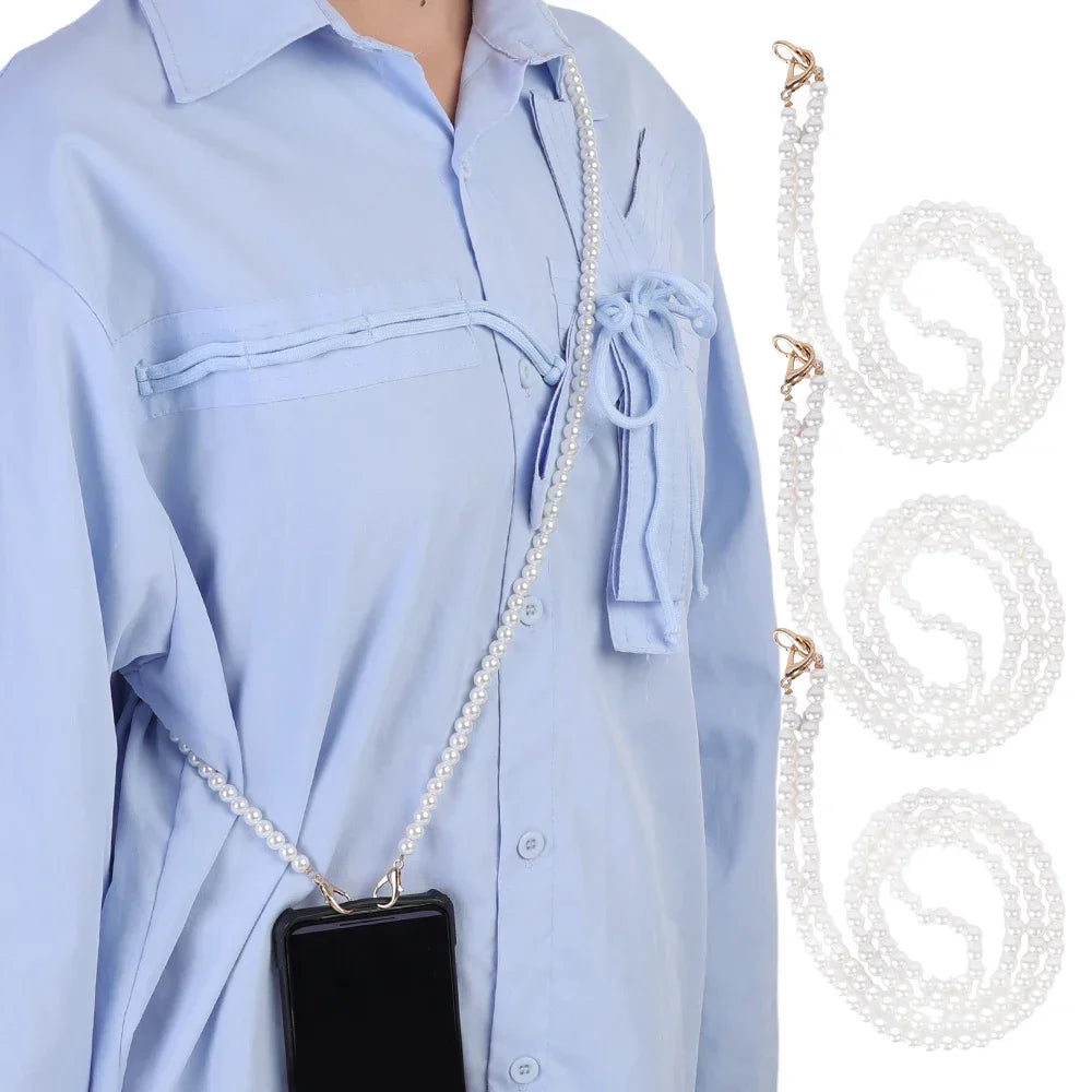 Universal Crossbody Phone Lanyard New Pearl Beaded Straps 20/50/80/110cm Length Strap for Mobile Phone Handbag Purse Pendants