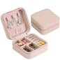 Portable Jewelry Box Jewelry Organizer Display Travel Jewelry Case Boxes Button Leather Storage Zipper Jewelers Joyero