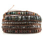 Fashion Bohemian Jewelry Natural Stones Designer 5 Strands Mix Handmade Wrap Bracelets Festival Gift