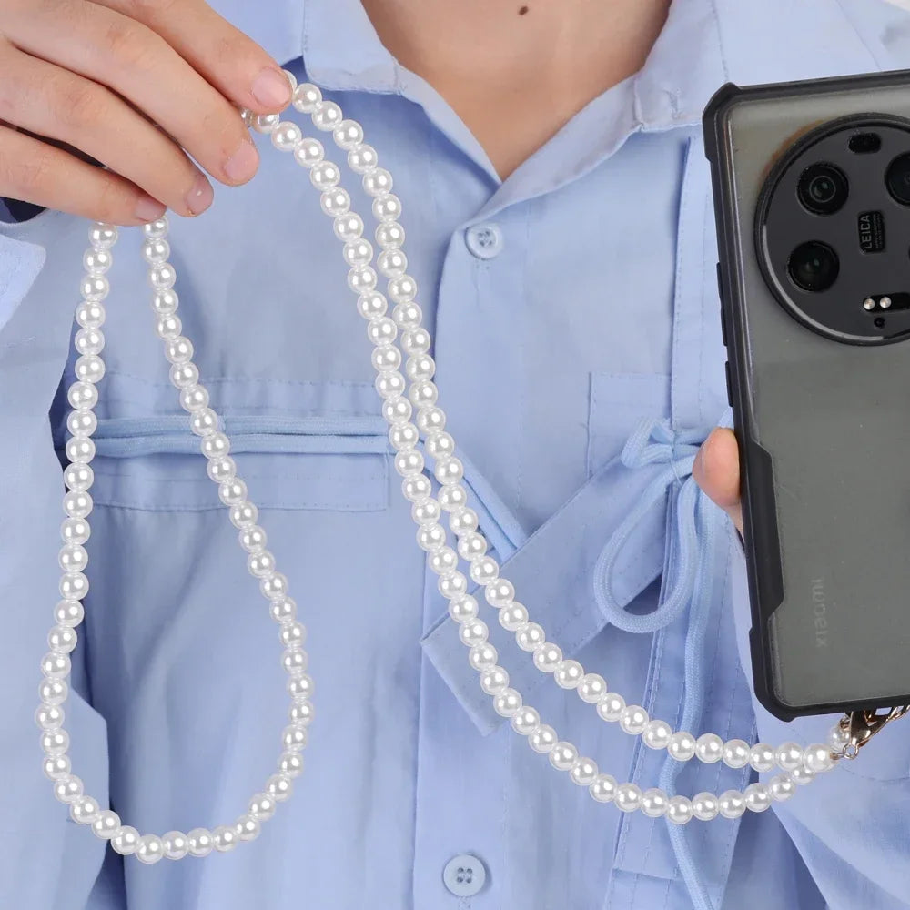 Universal Crossbody Phone Lanyard New Pearl Beaded Straps 20/50/80/110cm Length Strap for Mobile Phone Handbag Purse Pendants