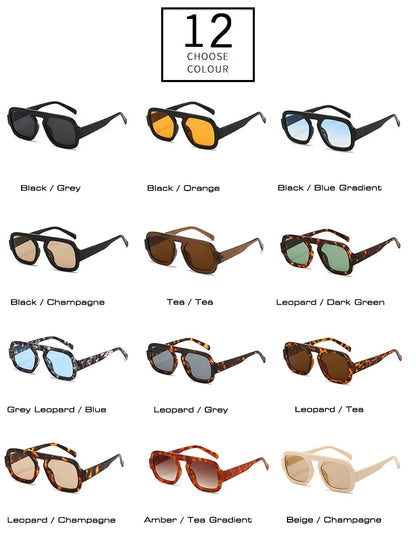 JNPCXI Retro Square Sunglasses Women Fashion Brand Design Gradient Shades UV400 Men Punk Sun Glasses