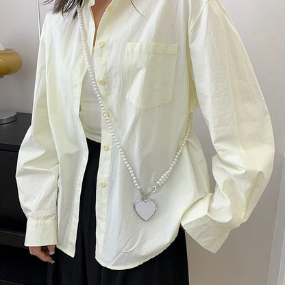 2024 Fashion Heart shaped Pendant Decorative Bags for Women Cute Mirror Chain Crossbody Bag Designer Dinner Bag
