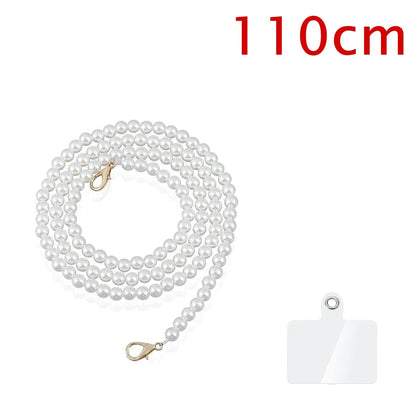 Universal Crossbody Phone Lanyard New Pearl Beaded Straps 20/50/80/110cm Length Strap for Mobile Phone Handbag Purse Pendants