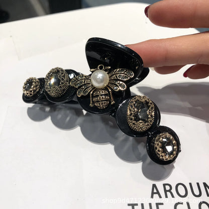 Vintage Bee Hair Claws Jewelry For Women Baroque Luxury Metal Bee Headdress Handmade Hair Claws Accessories Hairpins Wholesale