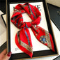 2025 Luxury Horse Print Female Silk Neck Scarf Square Hair Scarves Foulard Head Band Shawls Wraps Neckerchief Bandana Women