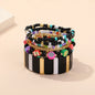Trendy Acrylic Bohemian Bracelets Set for Women Men Multi-layer Seed Beads Chain Bracelet Bangles Charm Ladies Fashion Jewellery