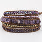 Fashion Bohemian Jewelry Natural Stones Designer 5 Strands Mix Handmade Wrap Bracelets Festival Gift