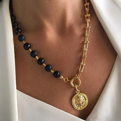 Spring 2024 Creative Design Orange Series Jewelry Natural Stone Silicone Bead Short Necklace Women Girls Banquet Holiday Jewelry