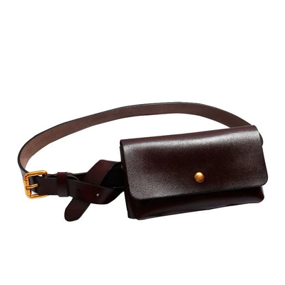 New Brand Genuine Leather Waist Bags for Women Luxury Summer Chest Bag Cute Purse Belt Bag Designer minimalist casual belt