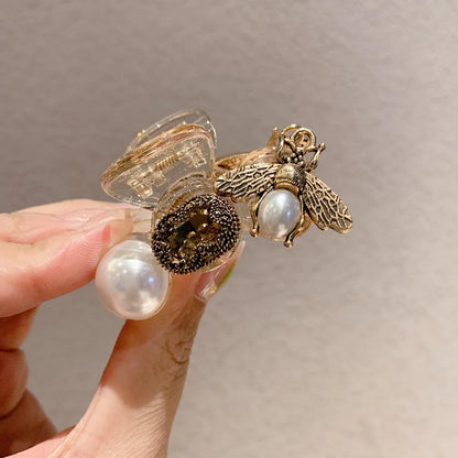 Vintage Bee Hair Claws Jewelry For Women Baroque Luxury Metal Bee Headdress Handmade Hair Claws Accessories Hairpins Wholesale