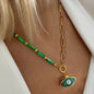 Spring 2024 Creative Design Orange Series Jewelry Natural Stone Silicone Bead Short Necklace Women Girls Banquet Holiday Jewelry