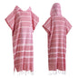 Turkish Wearable Beach Towel Sandproof Cotton Large Surf Poncho Hooded Wetsuit Changing Towel Quick Drying Sandproof Bathrobe