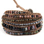 Fashion Bohemian Jewelry Natural Stones Designer 5 Strands Mix Handmade Wrap Bracelets Festival Gift