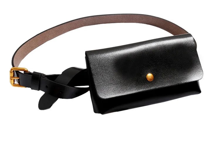 New Brand Genuine Leather Waist Bags for Women Luxury Summer Chest Bag Cute Purse Belt Bag Designer minimalist casual belt