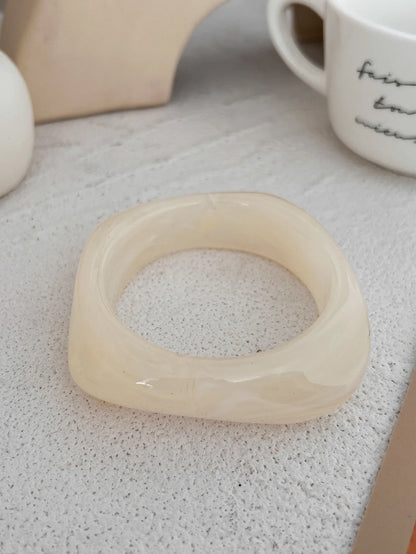 Ingemark Exaggerated Resin Geometric Chunky Bangles for Women on Hand Punk Hip Hop Wide Arm Bracelets Aesthetic Y2K Jewelry Gift