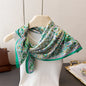 2025 Luxury Horse Print Female Silk Neck Scarf Square Hair Scarves Foulard Head Band Shawls Wraps Neckerchief Bandana Women