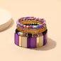 Trendy Acrylic Bohemian Bracelets Set for Women Men Multi-layer Seed Beads Chain Bracelet Bangles Charm Ladies Fashion Jewellery