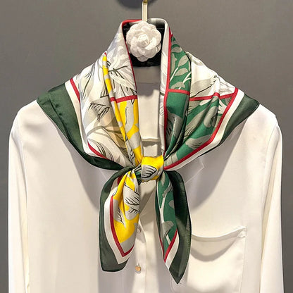 2025 Luxury Horse Print Female Silk Neck Scarf Square Hair Scarves Foulard Head Band Shawls Wraps Neckerchief Bandana Women