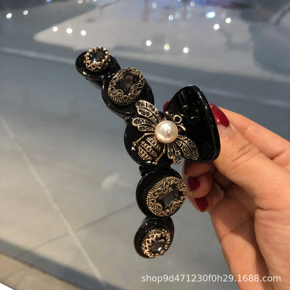 Vintage Bee Hair Claws Jewelry For Women Baroque Luxury Metal Bee Headdress Handmade Hair Claws Accessories Hairpins Wholesale