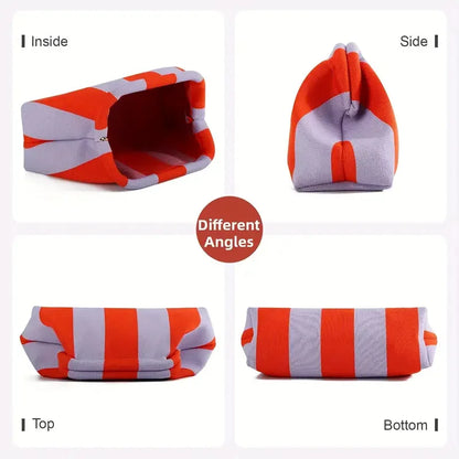 Summer Beach Clutch Bag for Women Woven Crochet Handbags Purses Knitting Dumpling Clutch Ruched Cute Cloud Casual Colorblock Bag