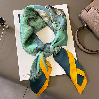 2025 Luxury Horse Print Female Silk Neck Scarf Square Hair Scarves Foulard Head Band Shawls Wraps Neckerchief Bandana Women