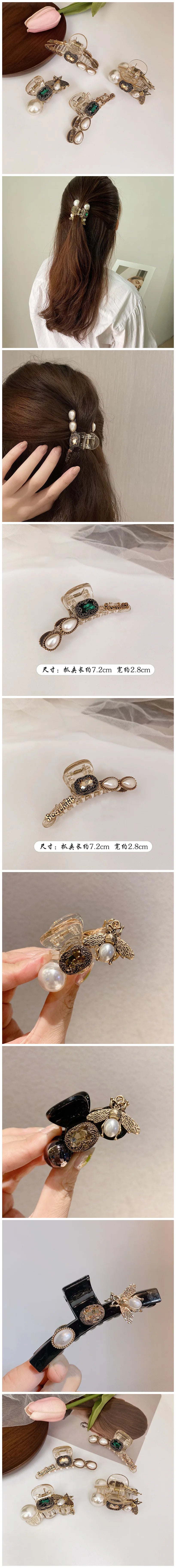 Vintage Bee Hair Claws Jewelry For Women Baroque Luxury Metal Bee Headdress Handmade Hair Claws Accessories Hairpins Wholesale