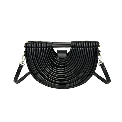 Handbags for Women 2025 New Gold Luxury Designer Brand Handwoven Noodle Bags Rope Knotted Pulled Half Moon Silver Evening Clutch