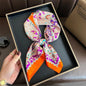 2025 Luxury Horse Print Female Silk Neck Scarf Square Hair Scarves Foulard Head Band Shawls Wraps Neckerchief Bandana Women