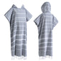 Turkish Wearable Beach Towel Sandproof Cotton Large Surf Poncho Hooded Wetsuit Changing Towel Quick Drying Sandproof Bathrobe