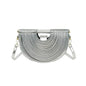Handbags for Women 2025 New Gold Luxury Designer Brand Handwoven Noodle Bags Rope Knotted Pulled Half Moon Silver Evening Clutch
