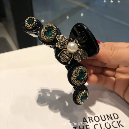 Vintage Bee Hair Claws Jewelry For Women Baroque Luxury Metal Bee Headdress Handmade Hair Claws Accessories Hairpins Wholesale